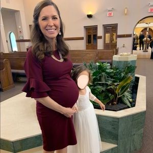 Ruffle sleeve maternity dress